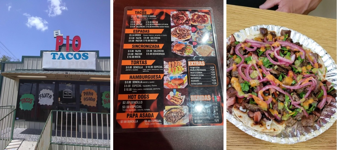 Tacos El Pio Menu