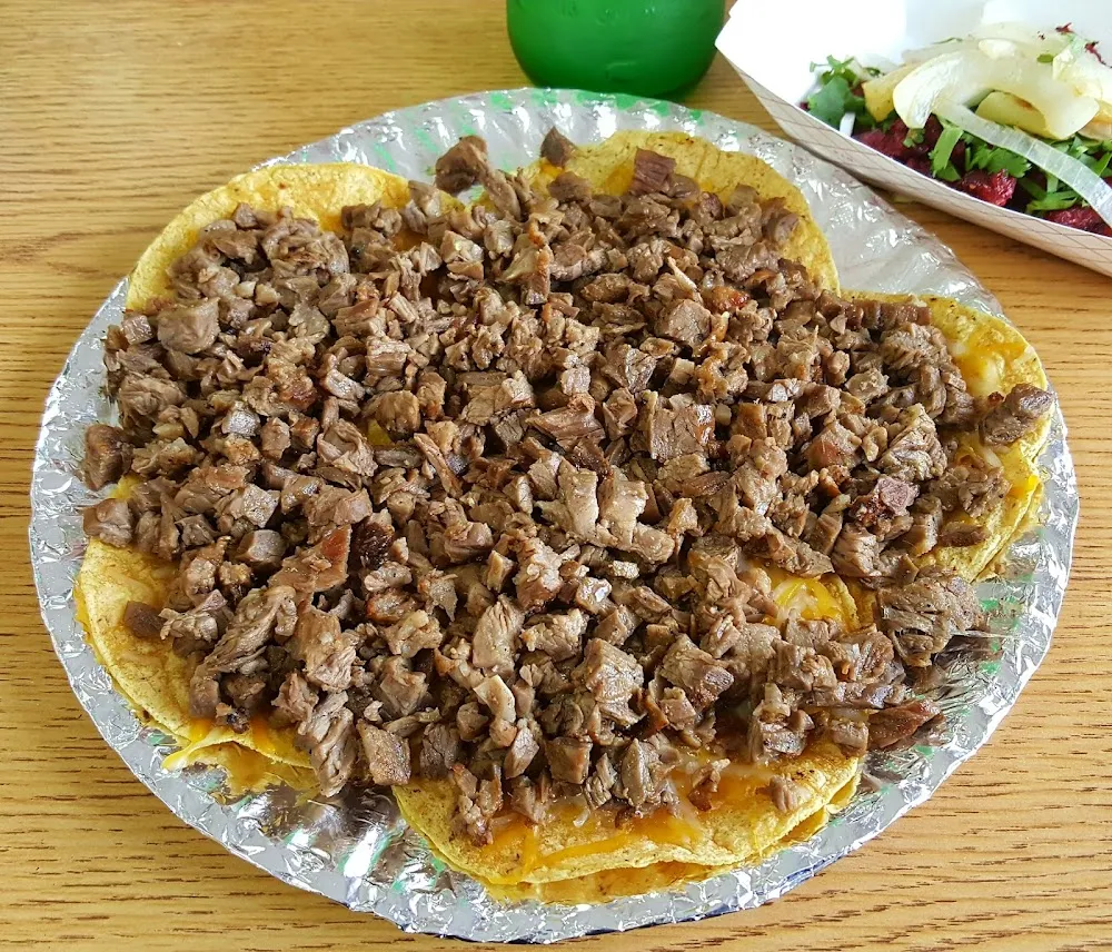Tacos De Fajita w 2 Types of Melted Cheese